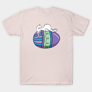 Sleeping Easter Bunny on an Easter Egg T-Shirt